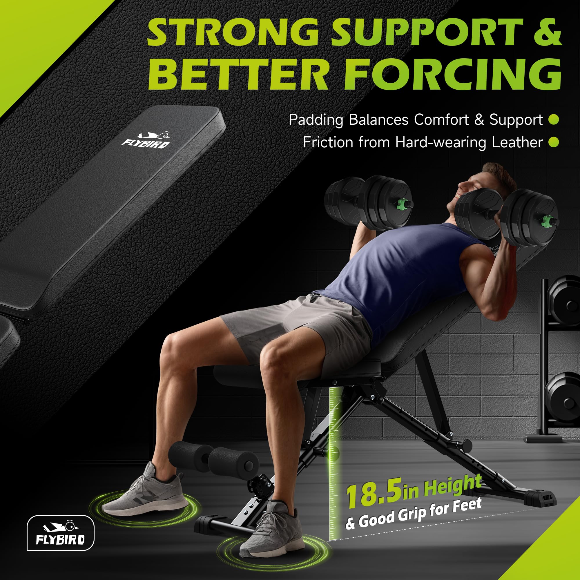 Weight Bench, Adjustable Strength Training Bench for Full Body Workout