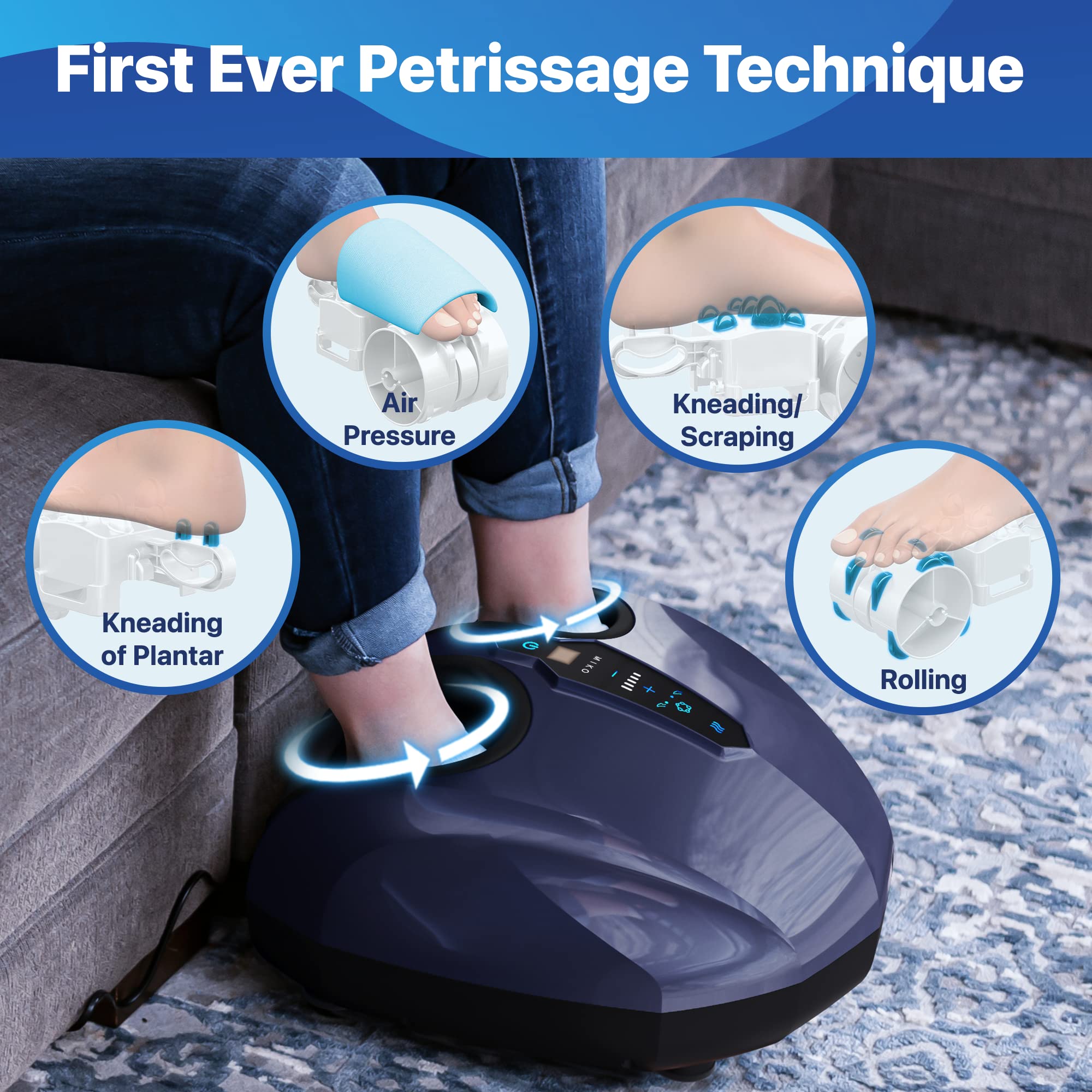 Foot Massager Machine - Deep Kneading, Shiatsu, Air Compression, and Heat Therapy