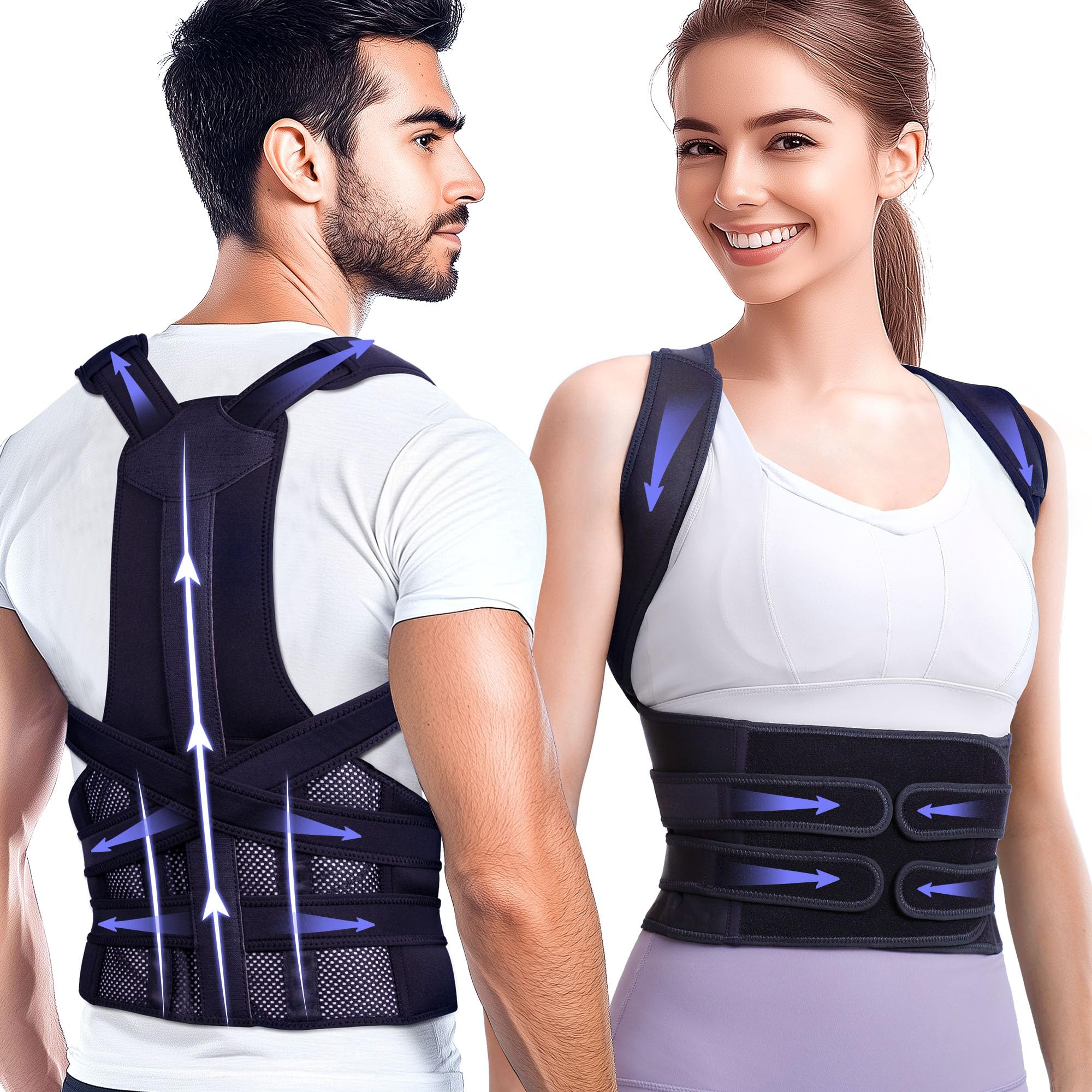Posture Corrector for Women and Men, Upgraded Full Back Brace Support