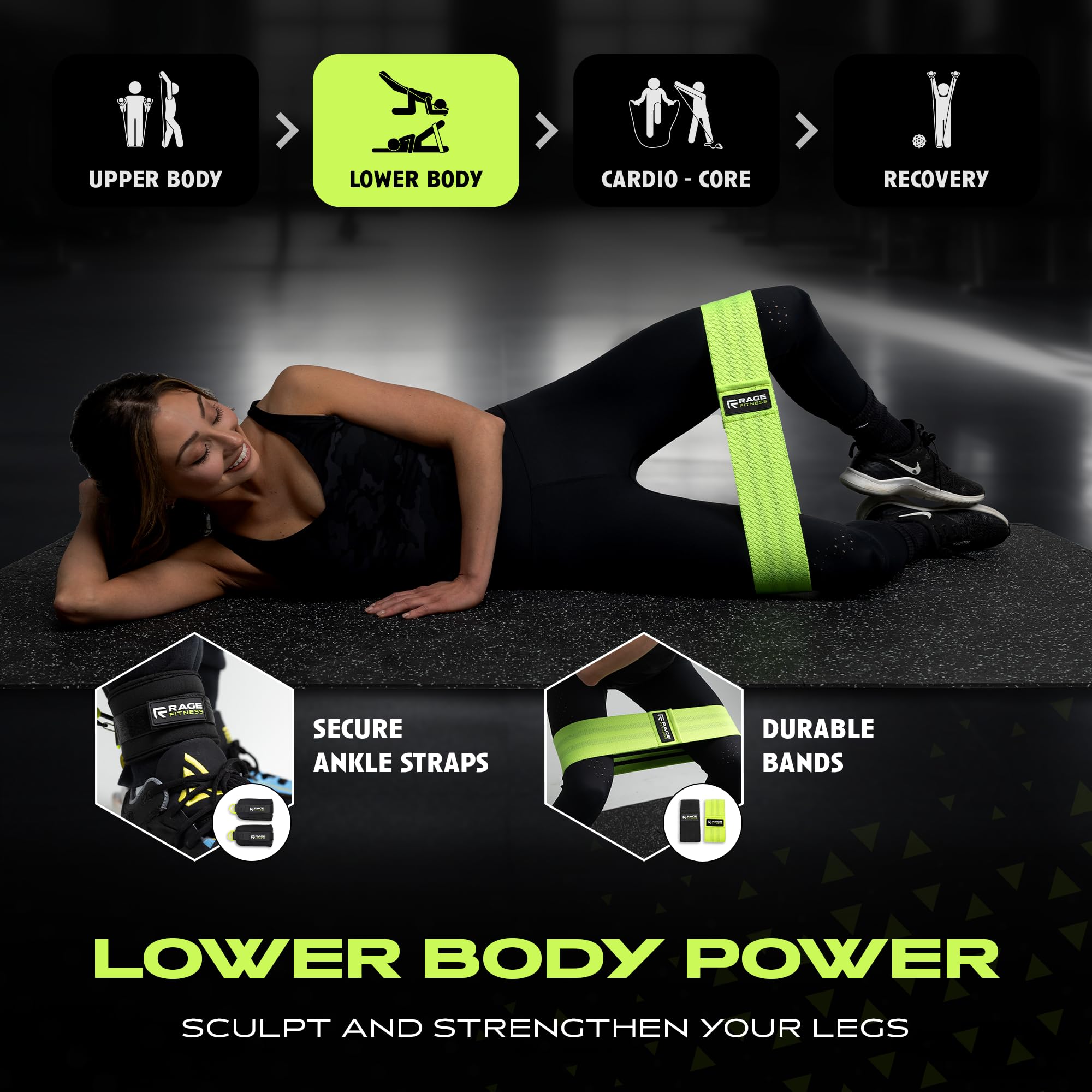 Ex Kit Home Gym Equipment with Carry Bag - 10Pcs Resistance Bands Kit with Handles