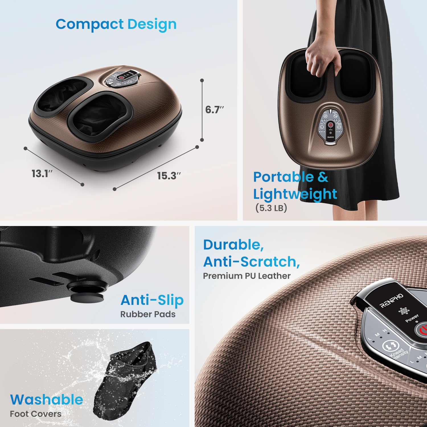Foot Massager Machine with Heat [2025 Upgraded], FSA HSA Eligible