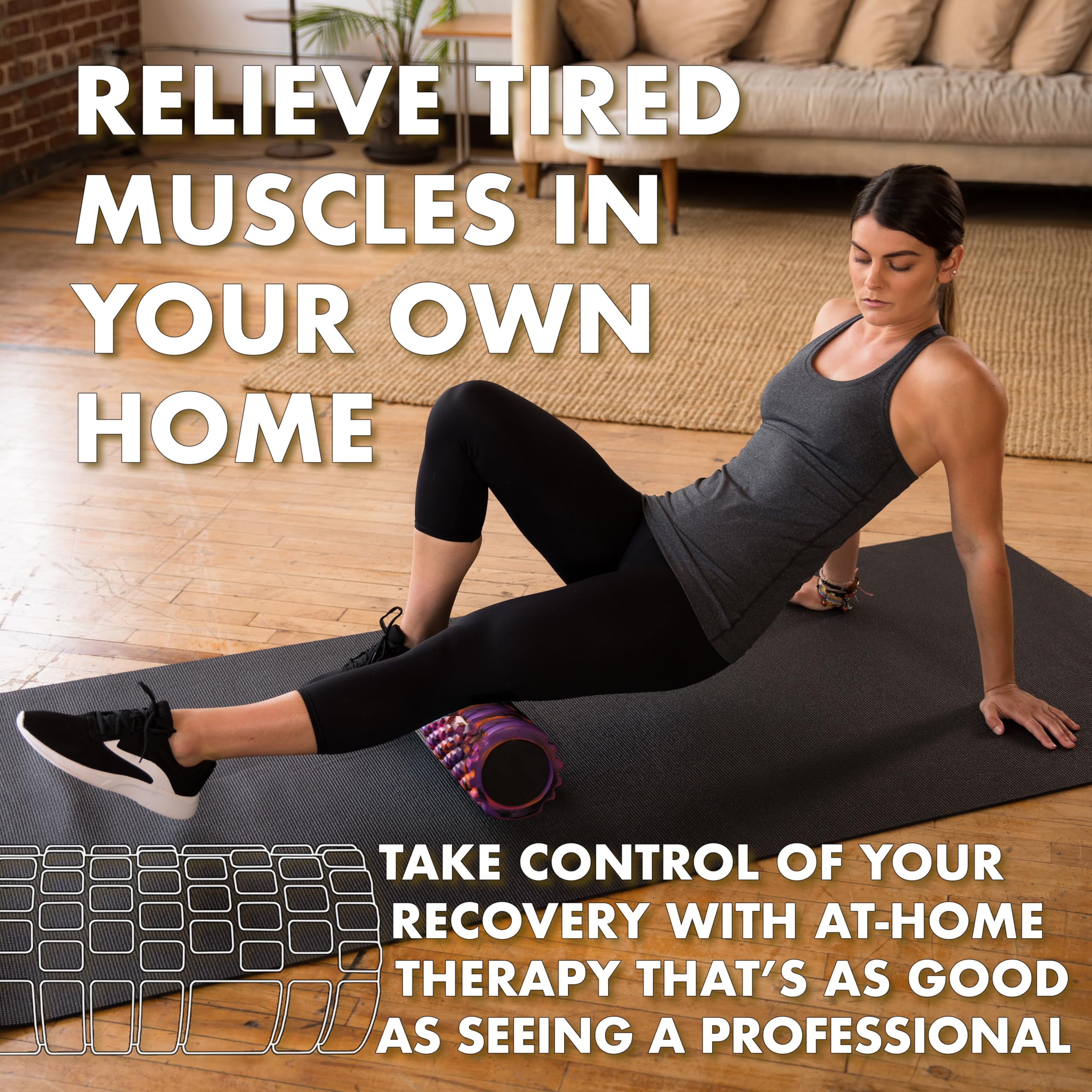 Foam Roller - Medium Density Deep Tissue Massager for Muscle