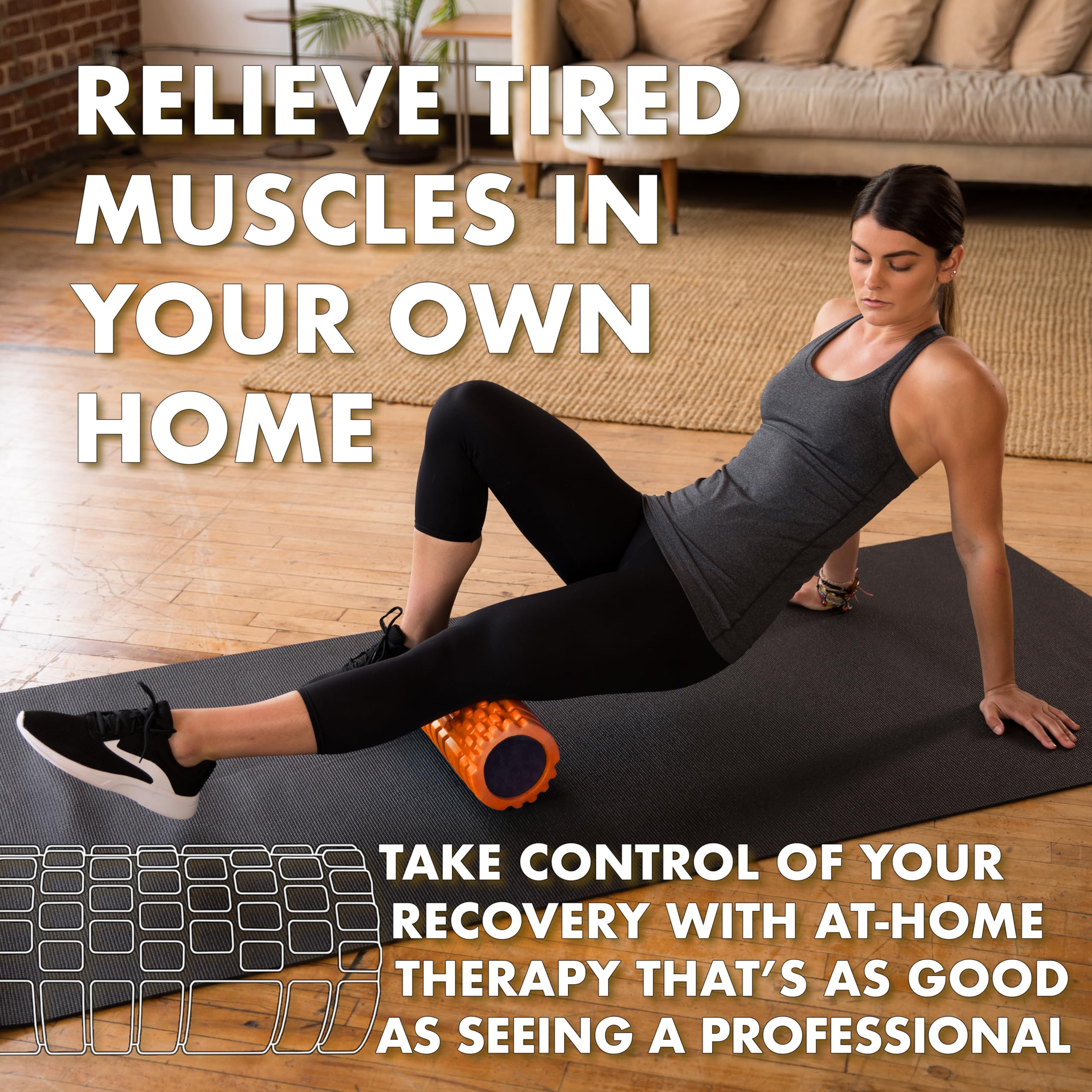 Foam Roller - Medium Density Deep Tissue Massager for Muscle