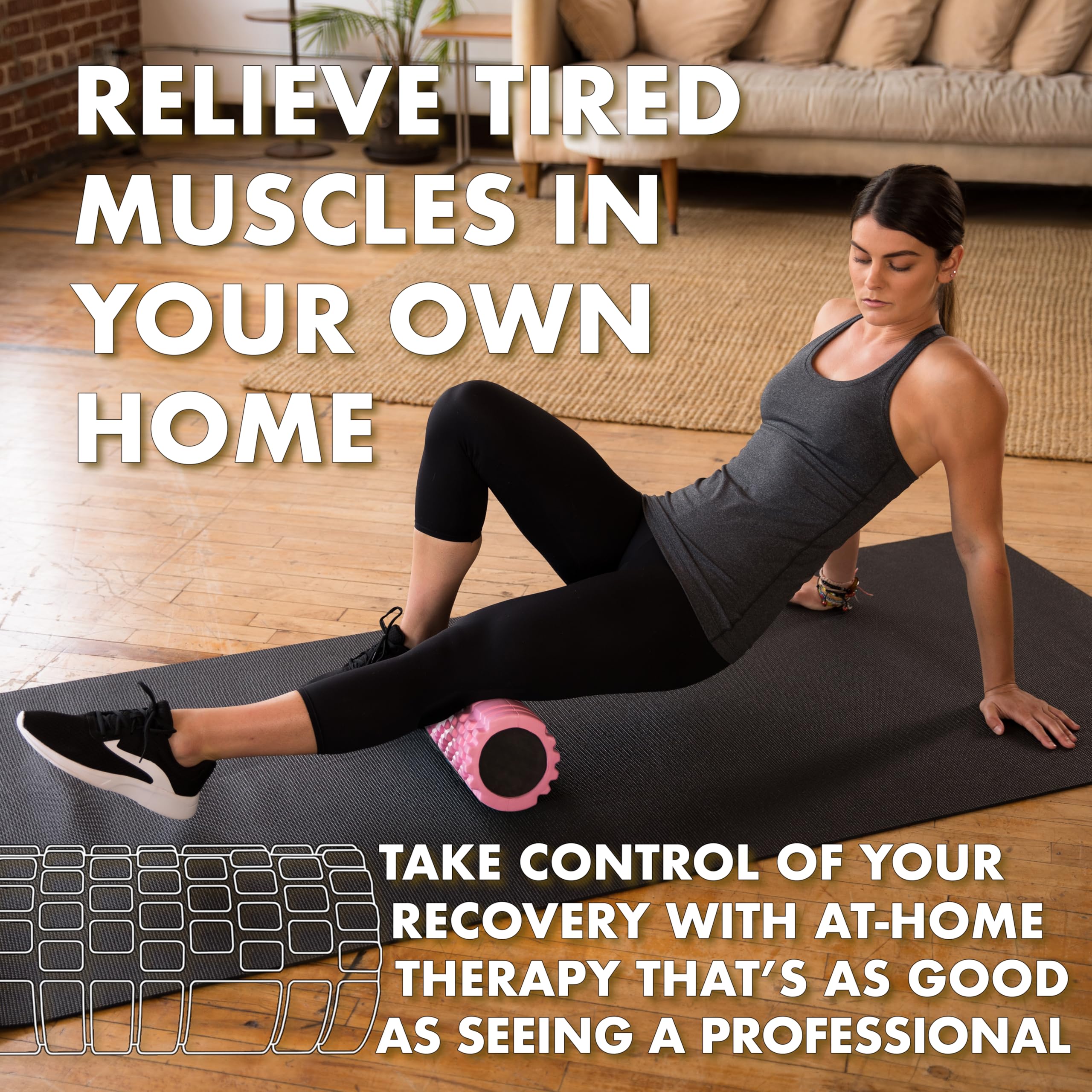 Foam Roller - Medium Density Deep Tissue Massager for Muscle