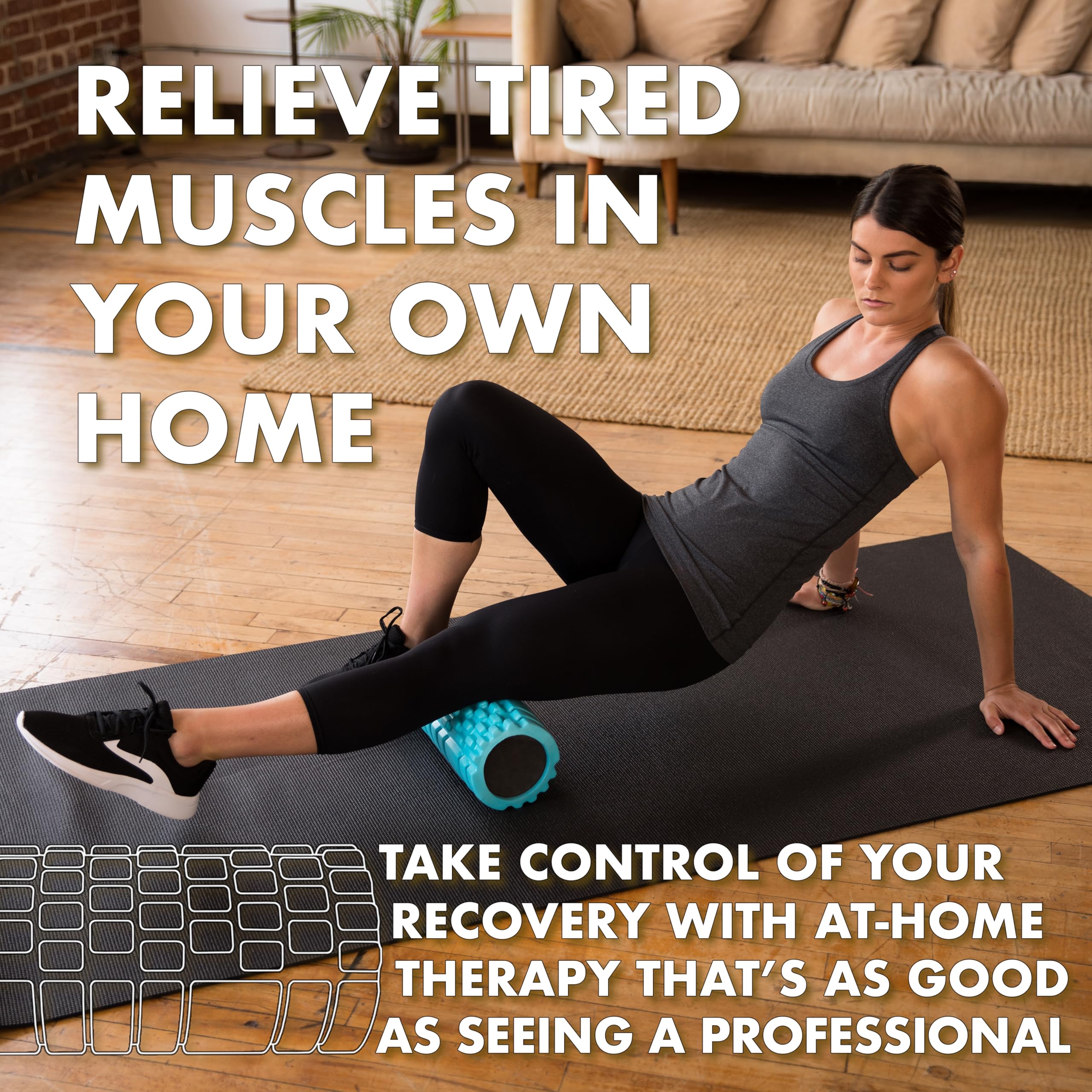 Foam Roller - Medium Density Deep Tissue Massager for Muscle
